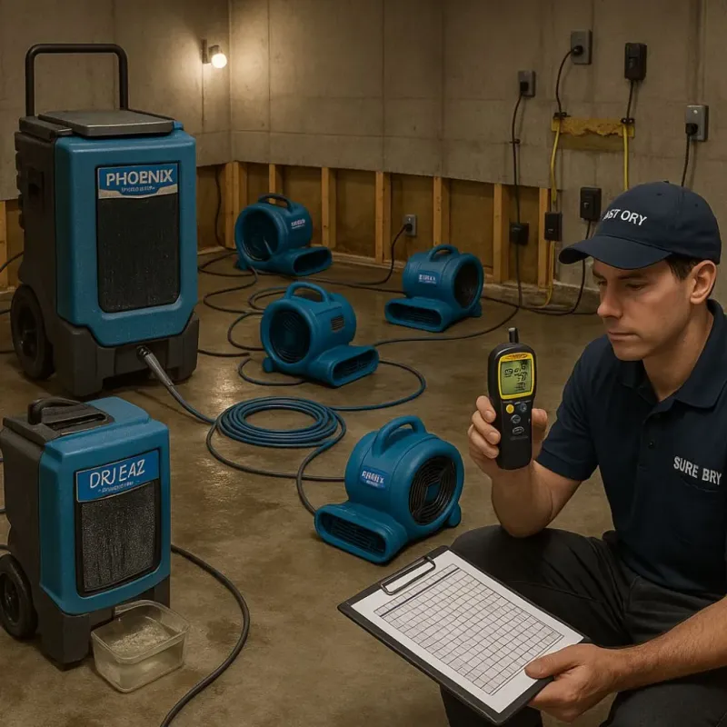 Structural Drying and Dehumidification process in Tehama County, CA